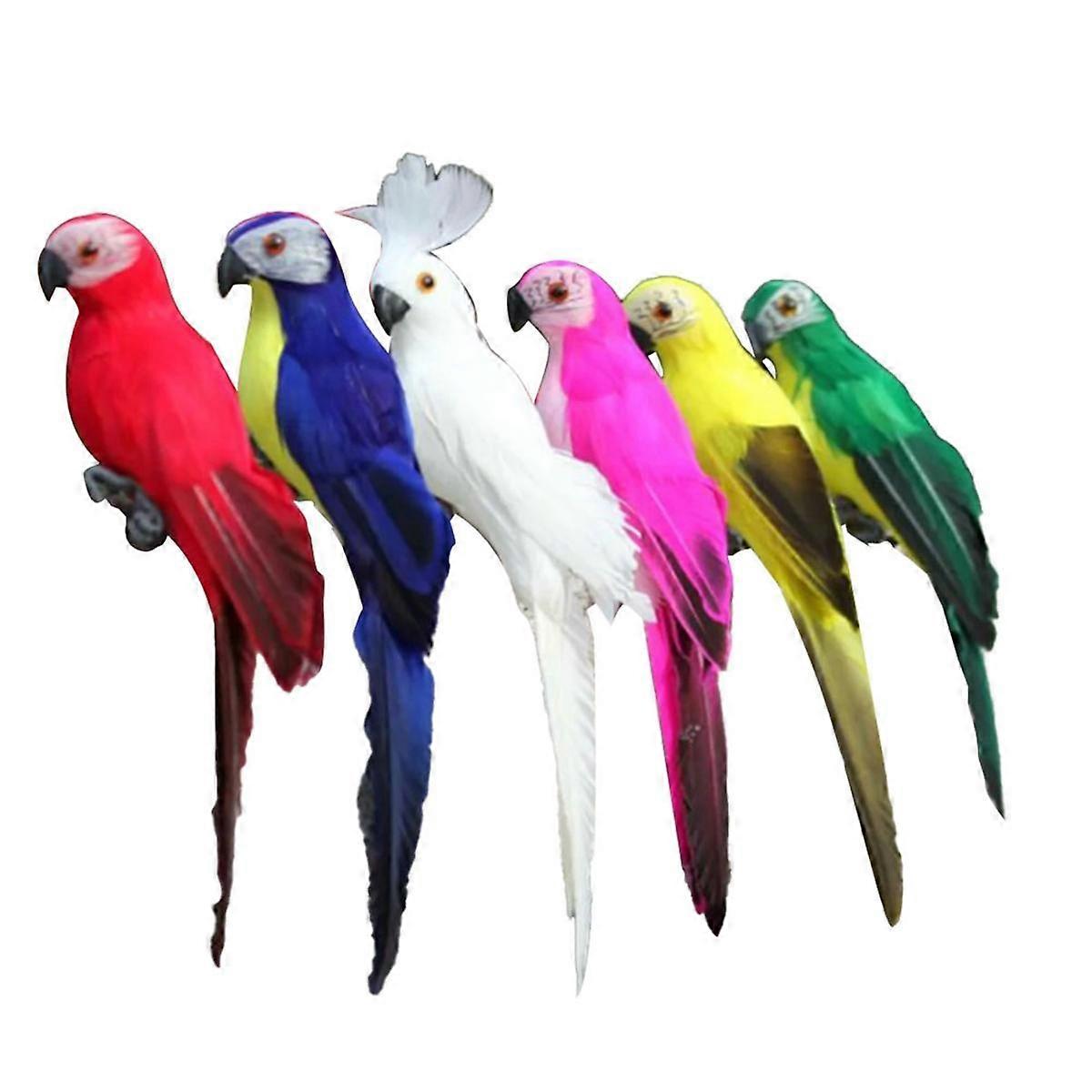Creatives Handmade Simulation Parrot Animal Bird Garden Props Decoration Miniature Feather Lawn Dol
