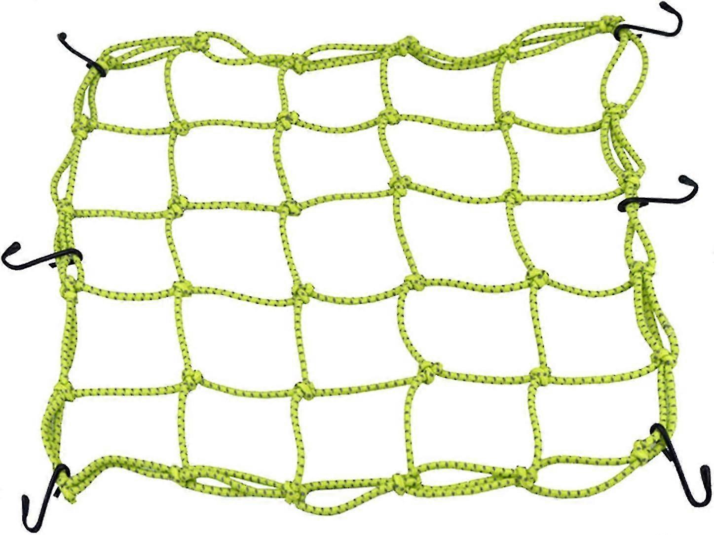 Motorcycle Helmet Cargo Net Retractable Elastic Bungee Net With 6 Hooks Cargo Securing Bungee Net Adjustable Elastic Net For Motorcycle Bike Luggage L