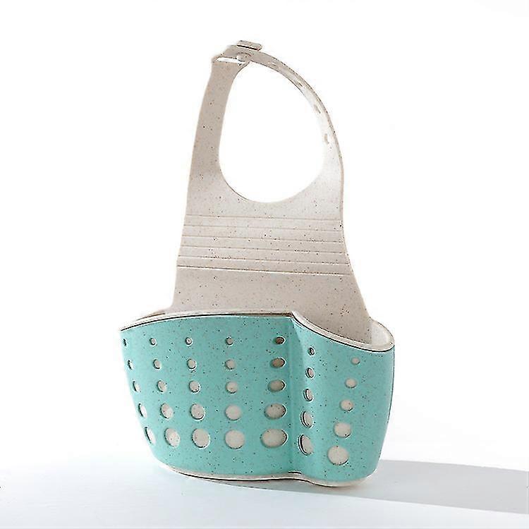 Can Be Hung Double Layer Adjustable Snap Sink Storage Bag Kitchen Shelf Faucet (green)