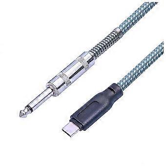 6,35-mm-Stecker auf USB-Typ-C-Stecker Gitarren-Audiokabel 1/4 Zoll auf USB-C-Aufnahmekabel Gitarre auf USB C R