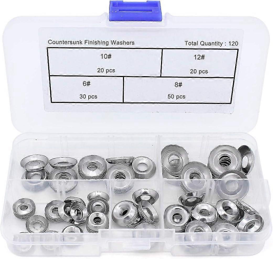 120 Pcs Countersunk Head Washers for Truss Head and Countersunk Head ScrewsVEBTles