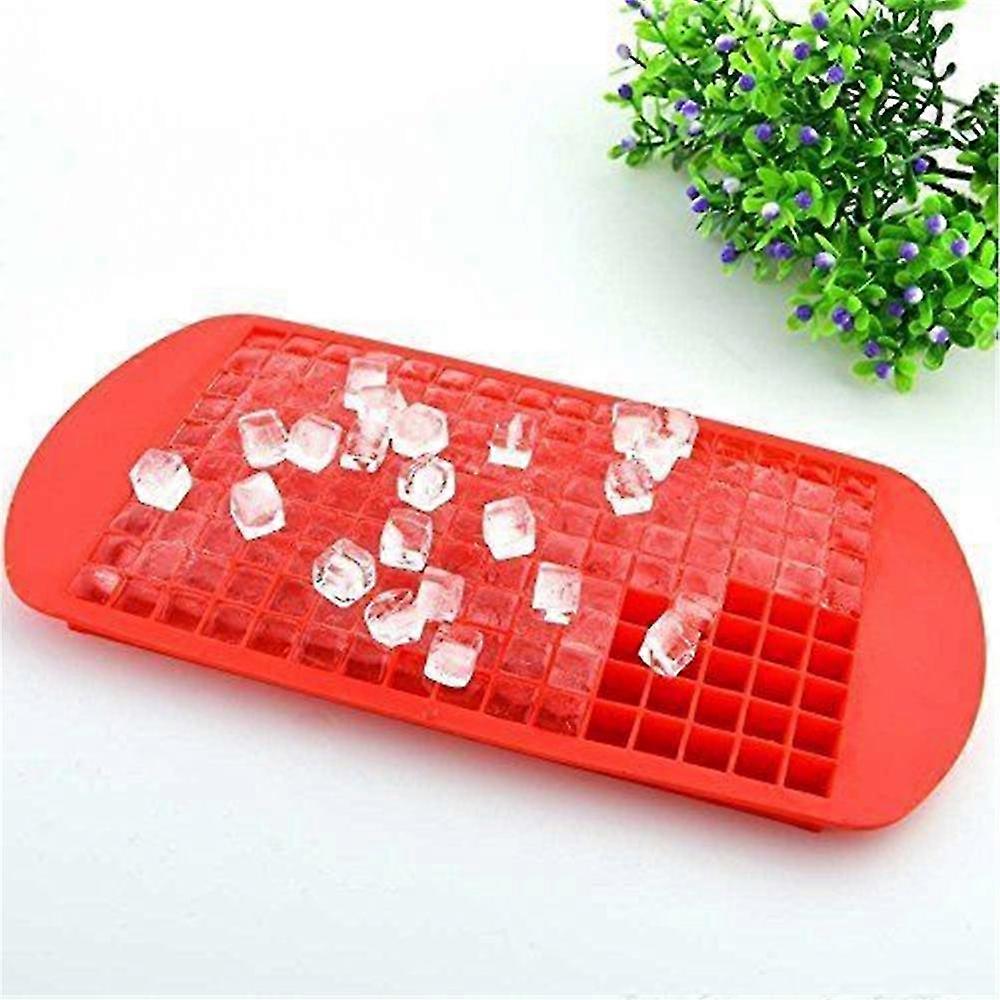 160 Grid Silicone Ice Cube Tray, Squares Mini Small Food Grade Ice Mold, Blue