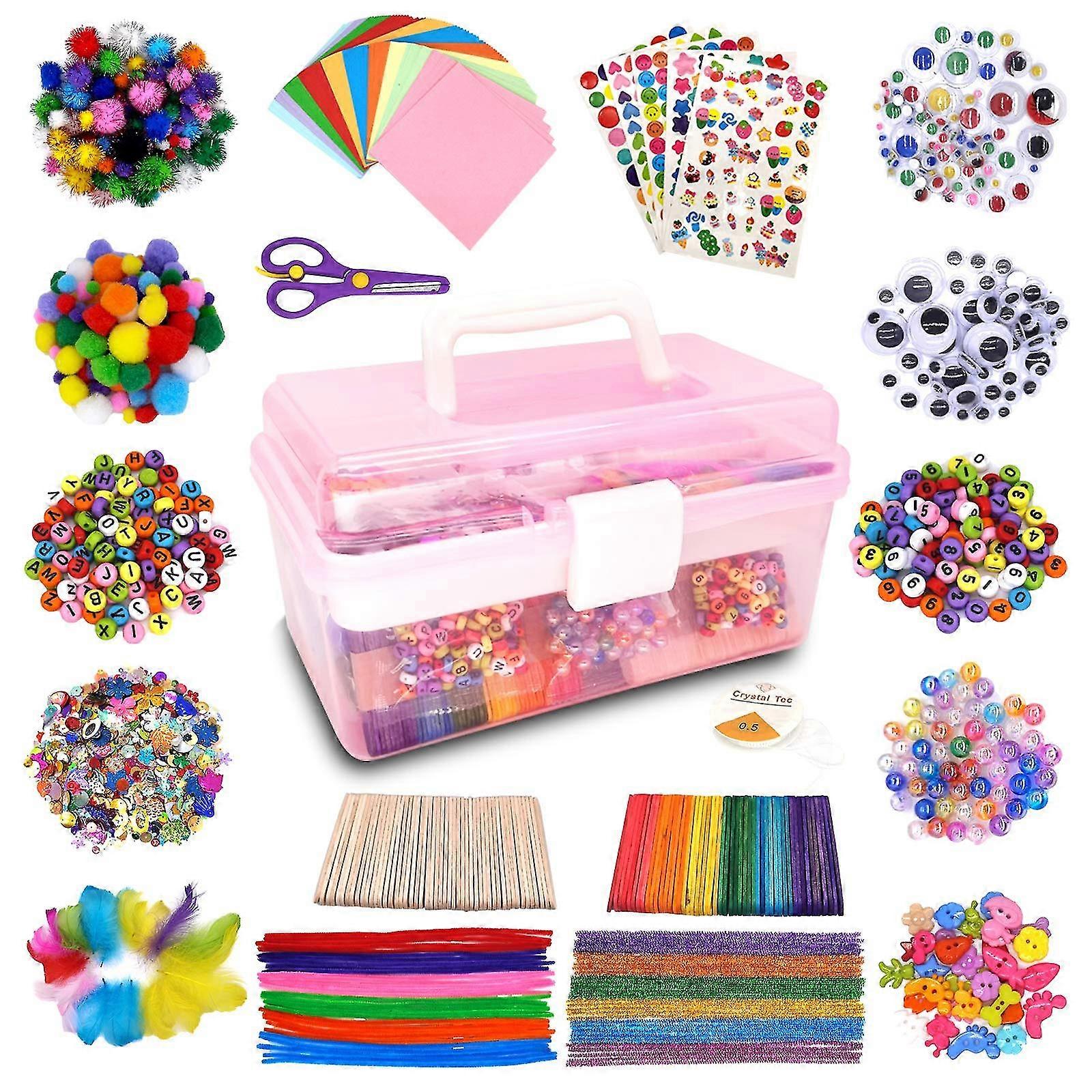 1000+ Pcs Kids Craft Box Kit Toddler Arts And Crafts For Kids Includes