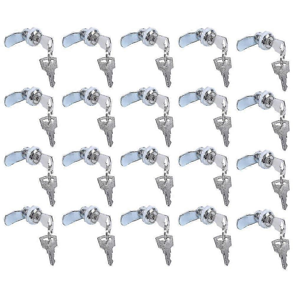 20x Useful Cam Locks For Lockers,cabinet Mailbox,drawers, Cupboards + Keys