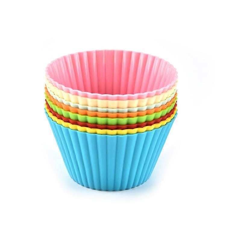 Reusable Silicone Baking Cups, Muffin Liners - Pack of 12, Multicolor