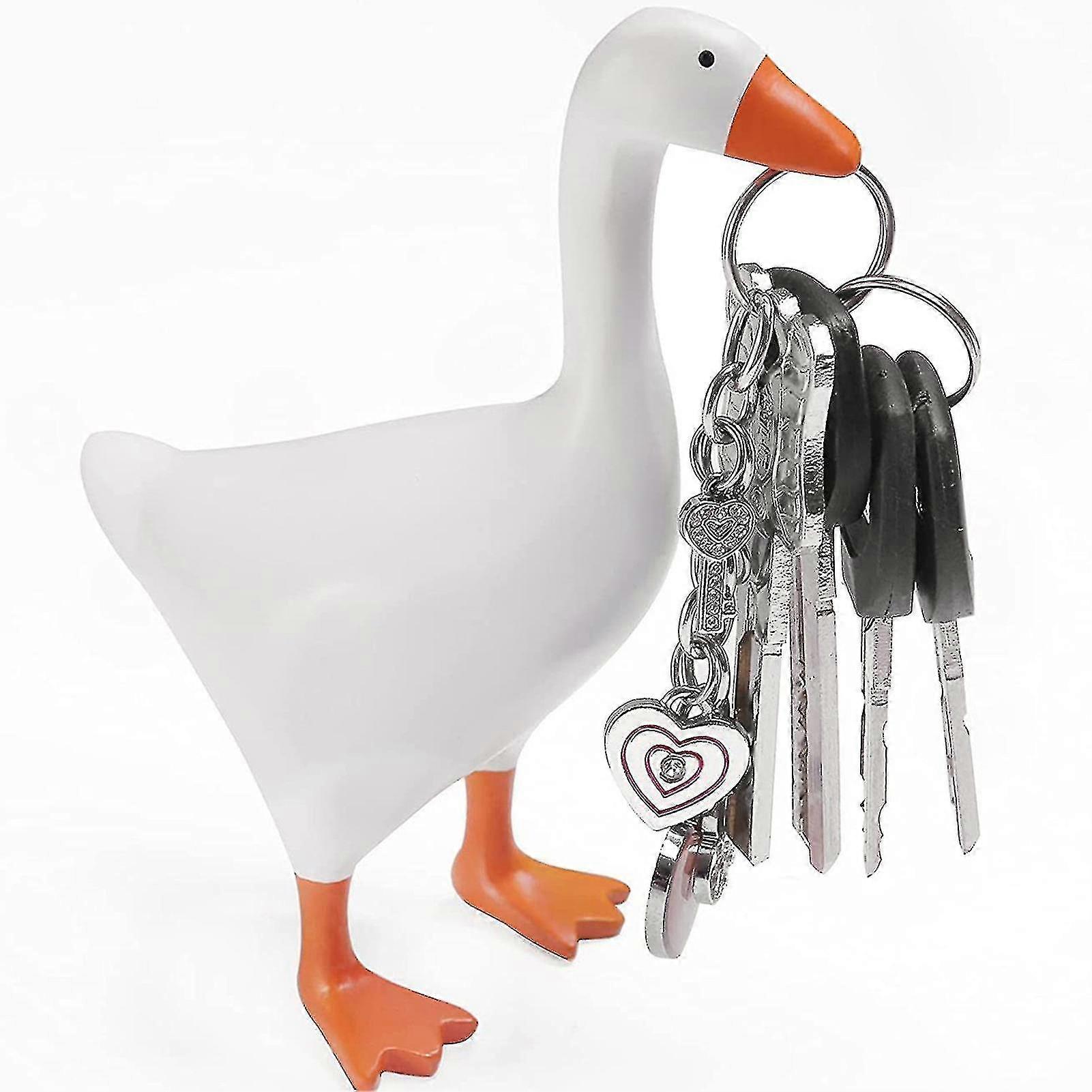 Unique Magnetic Key Holder 3d Goose Key Rack Resin Duck Statue Home Storage