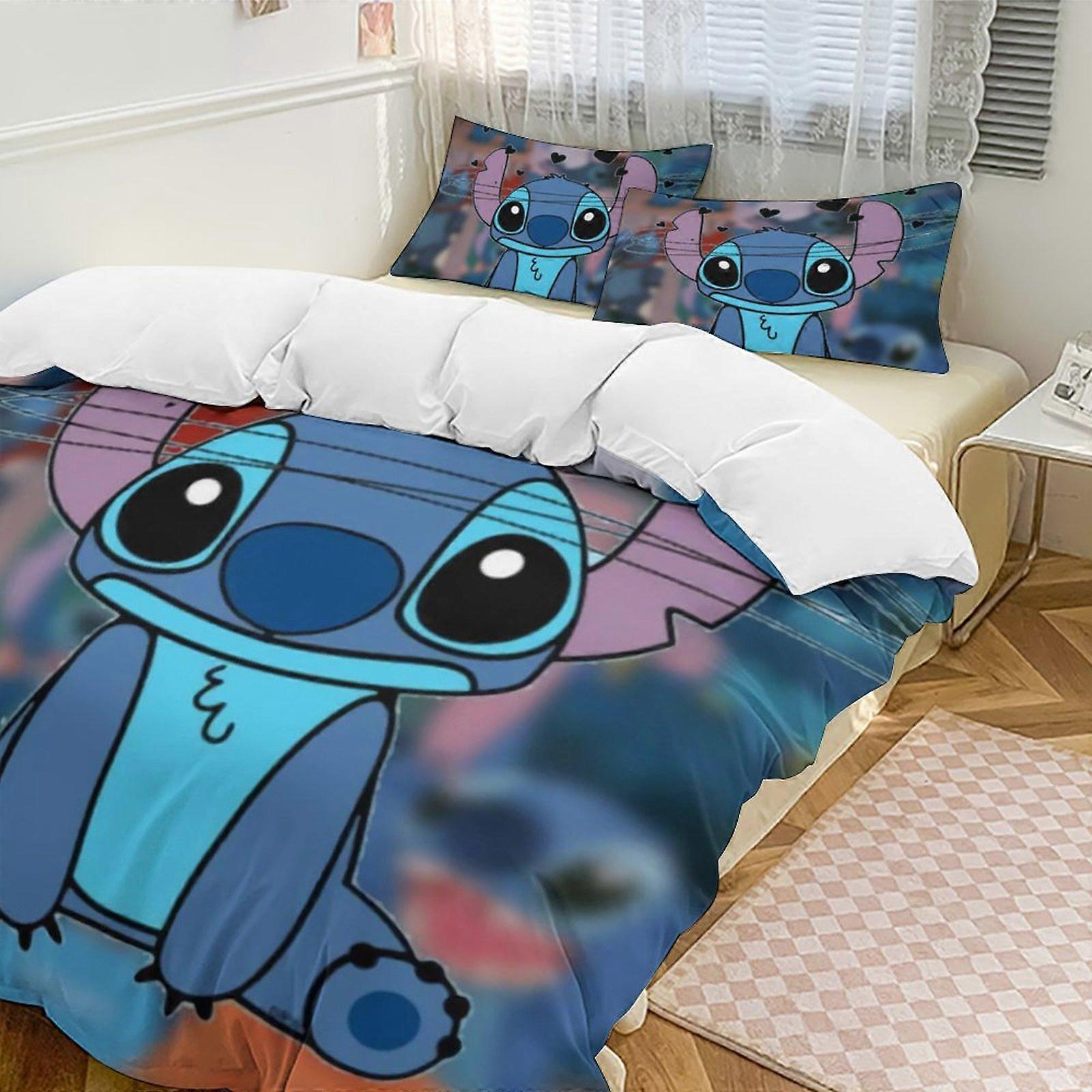 v3867  Bed Sheets Bedding StitchCartoon Collection 3-Piece Comforter Set, Personalized Bedding Decor for Kids And Teens  Bed Sheets  yuq3867