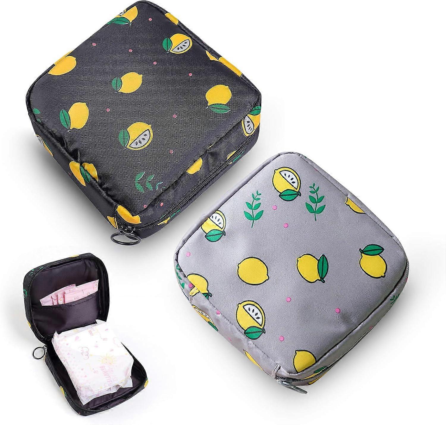 Sanitary Napkin Organizer, Menstrual Cup Bag, Portable Sanitary Pad Organizer with Zipper Female Menarche Bag for Girls Ladies Ladies (Pack of 2)