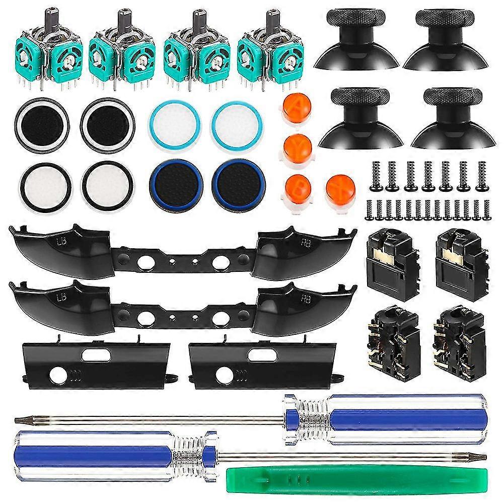 Replacement Game Controller Kit, Thumbsticks Grips Cap, Joystick,, ABXY Buttons, For 1708