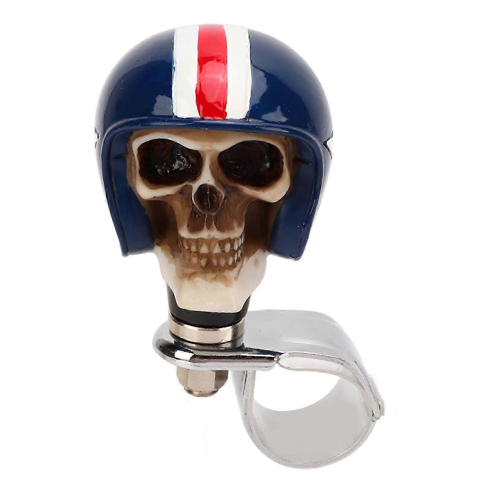 Totenkopf Lenkrad Selbstmord Knauf Auto Power Handle Spinner für LKWs Traktoren Boote Blau