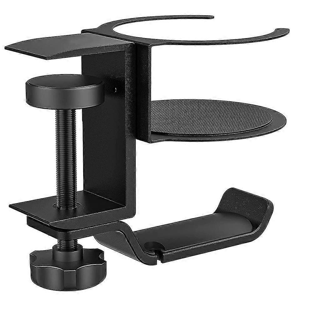 Headphone Stand, 2 in 1 PC Gaming Headset Stand with Cup Holder, Suitable for Most Headphone and Dr