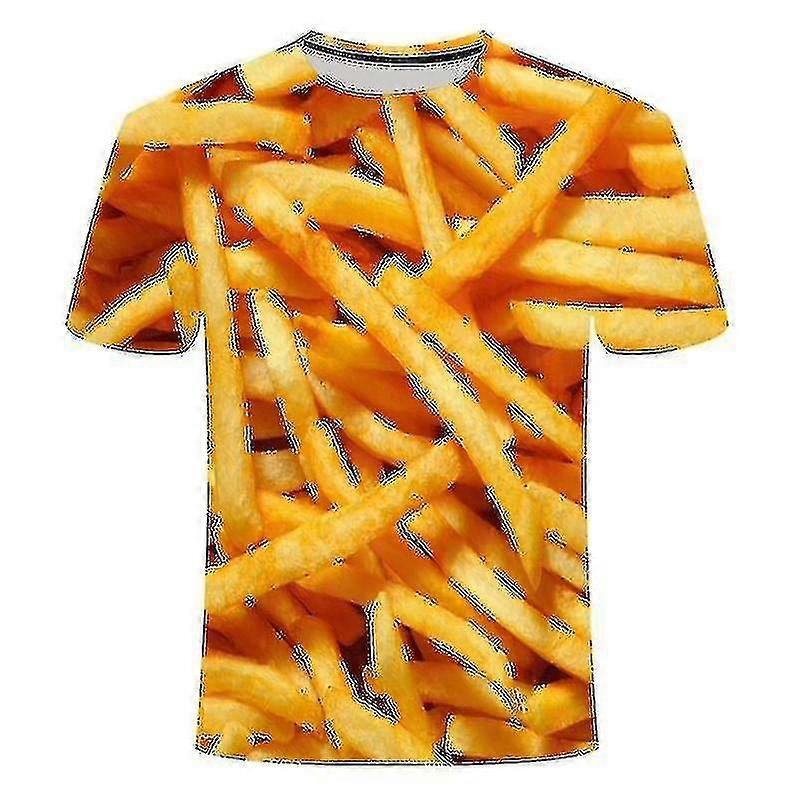 Pommes frites 3d trykt T-shirt Mænd Kvinder Funny Tee Tshirt Oversize Stree