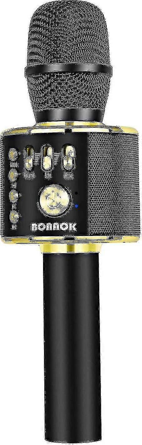 Bonaok Bezprzewodowy mikrofon do karaoke Bluetooth 3-w-1 Przenośny ręczny głośnik mikrofonowy kompatybilny ze wszystkimi smartfonami Prezenty kompatybilne z dziewczynkami Dzieci Adu