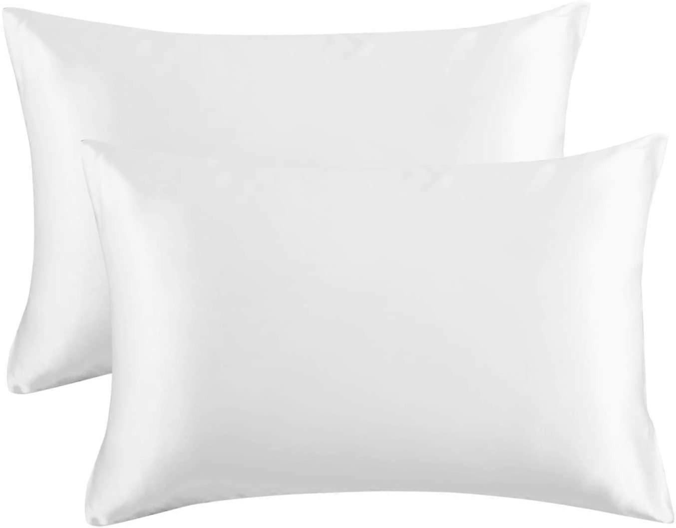 Satin Pillowcase for Hair and Skin, 2-Pack - Standard Size Pillow Cases - Satin Pillow Covers with Envelope Closure