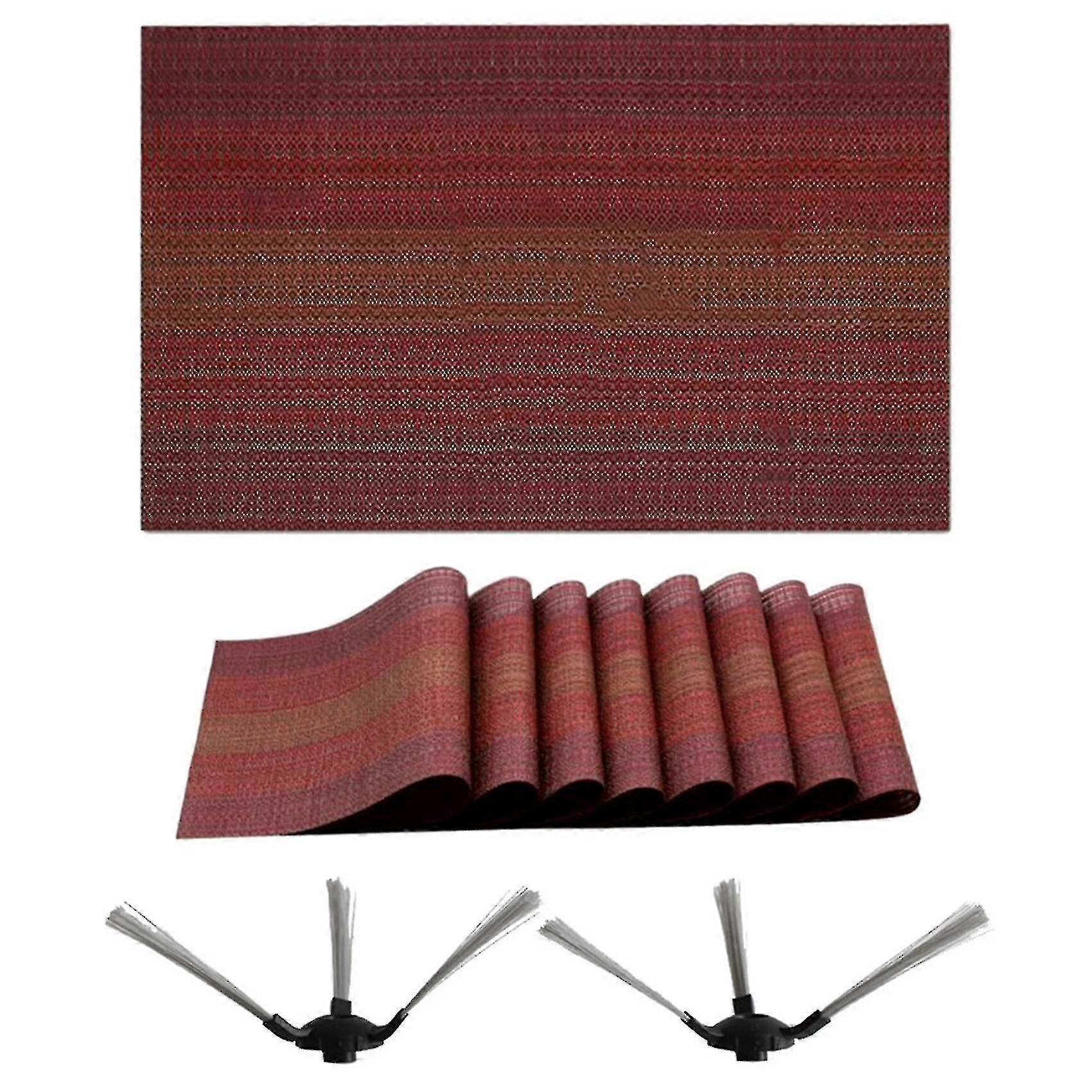 Red Table Mats Set Of 8 Washable Placemats Compatible With Dining Table Clean