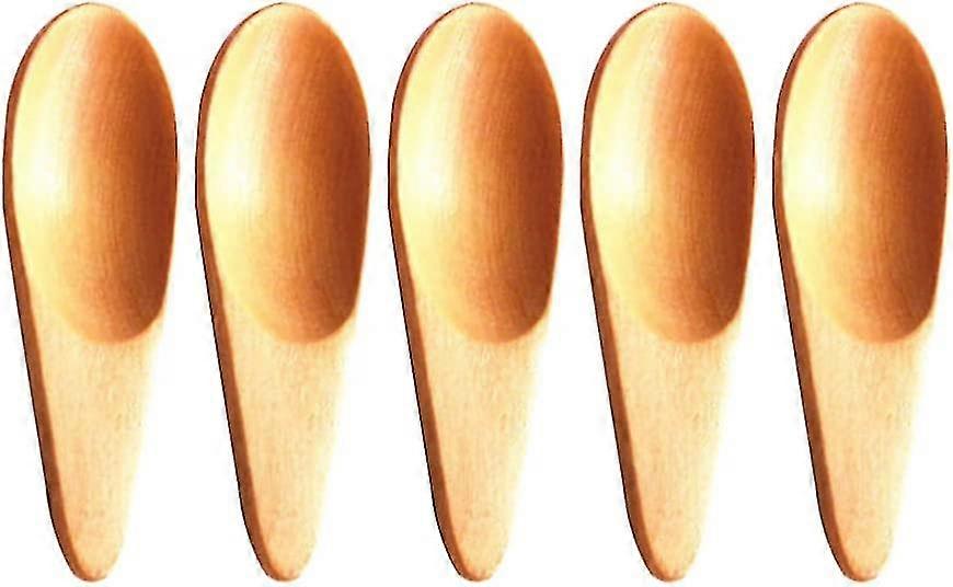 5pcsミニHlzerneクライネザルツルツフェルMassivholz Gewrze Lffel HandgemachteホニグTeelffel FrGewrz Zucker Kaffee TシャツマルマレードSenf Eis Milch