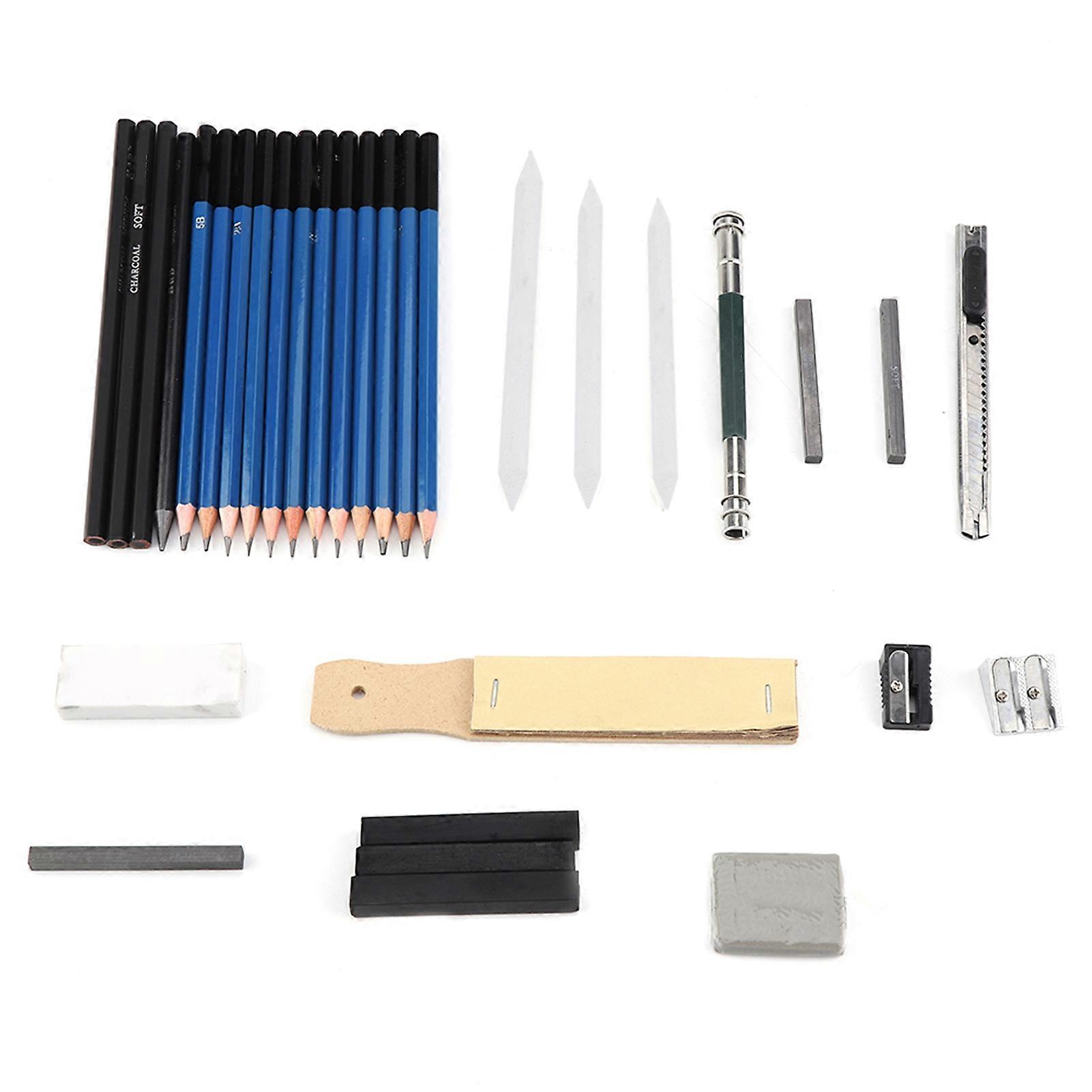 32pcs/Set Professional Drawing Pencils Kit Sketching Tool Set Art Supplies with Carry Bag