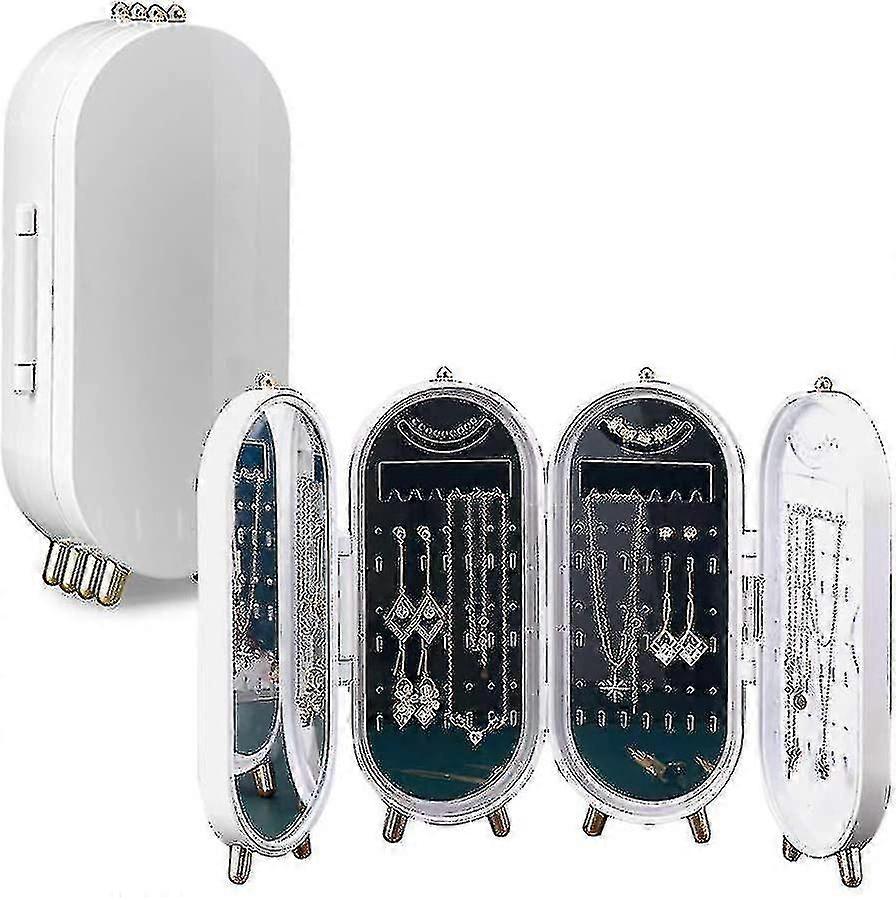 قلادة منظم المجوهرات مع تصميم الشاشة للطي، الاكريليك صندوق تخزين المجوهرات يحمل ما يصل أزواج من