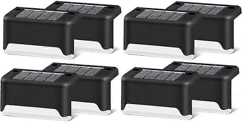 8パックソーラー階段ライト防水Ip65ソーラーLed屋外階段ライトガーデンパティオデッキなどブラック