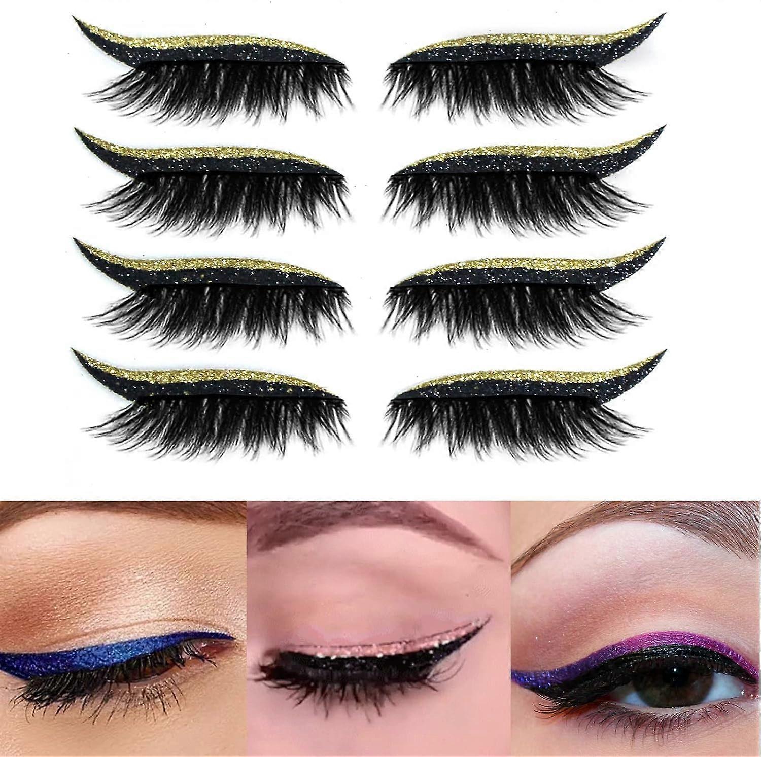 Eyelashes Eyeliner Stickers Glue-free Self-adhesive Jelly Strip Curling False Eyelashes