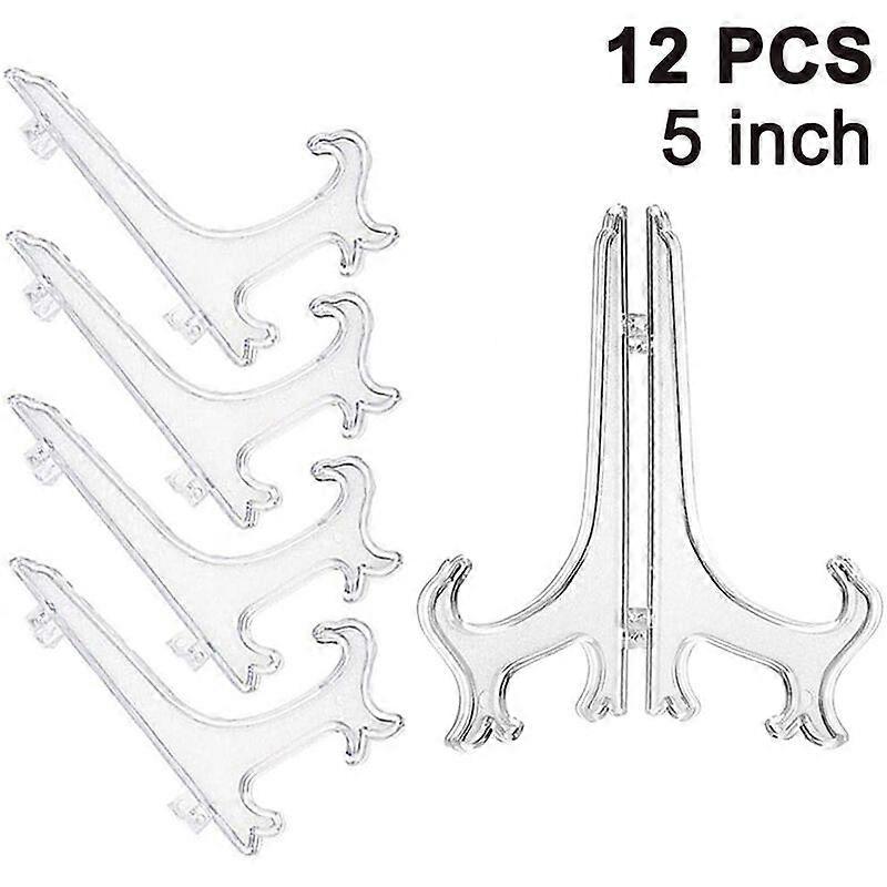 12 Pieces of Plastic Easels, Plate Holders, Plate Holders, Folding Plates, Display Stands for Showing Collectible Plates, Bowl Holders, Books, Plates,
