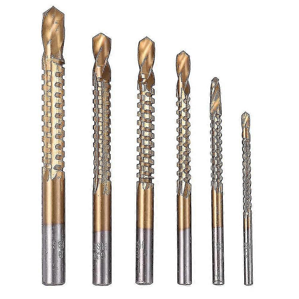 6pcs Titanium Drill Saw Bit Set, Hss Serrated Bit Hole Drilling, 3-8mm Carpenter Hacksaw Drill Bits PXCL