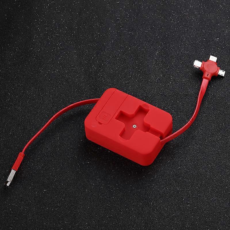 Red Telescopic storage rack, three-in-one charging cable, one-to-three data cable