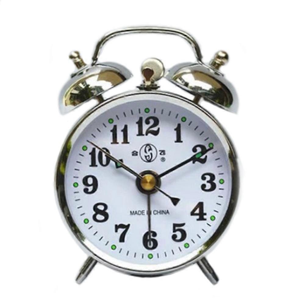 Retro Mechanical Alarm Clock Vintage Manual Wind Up Clock Metal Snooze Table Clock