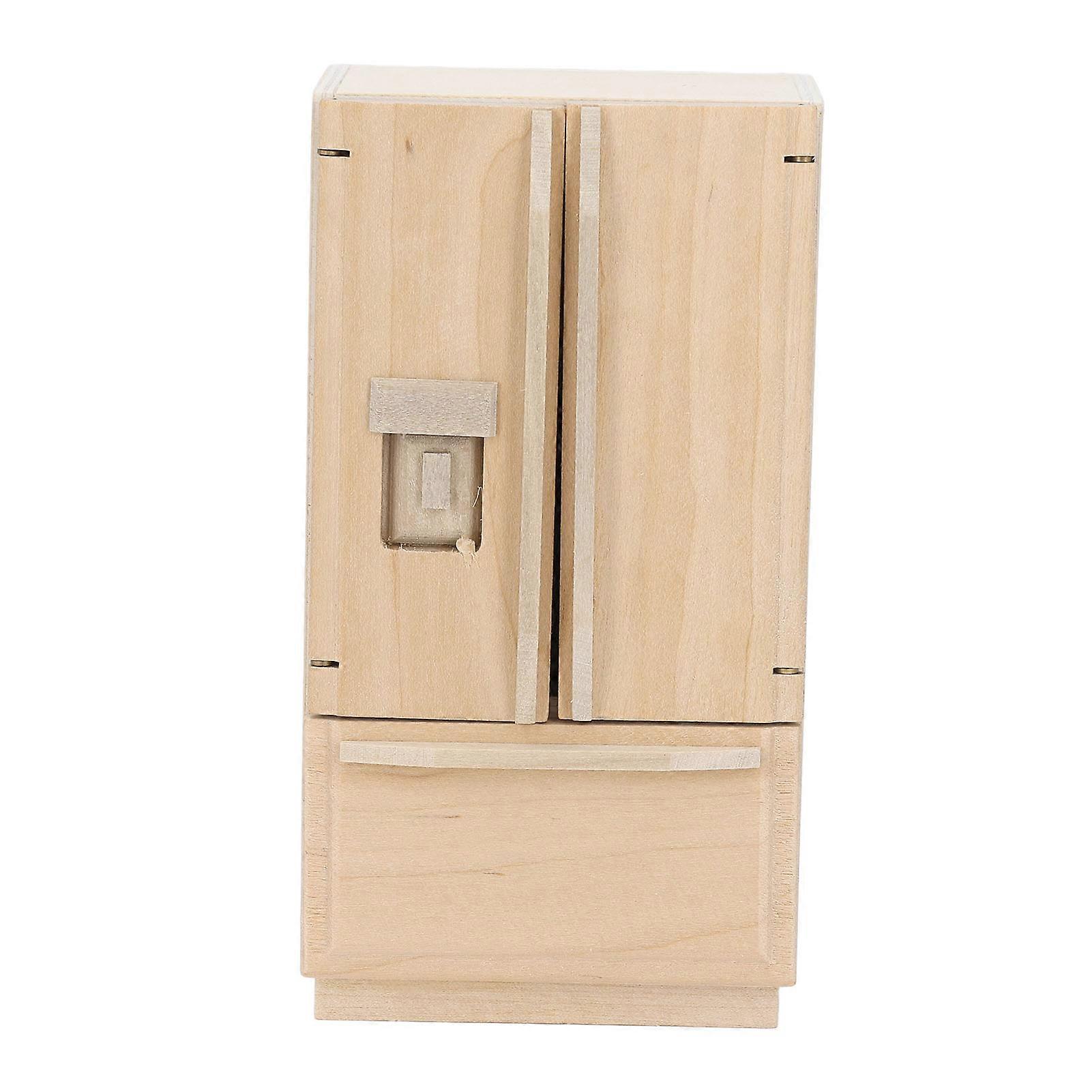 1: 12 Miniature Doll Fridge Simulation Double Door Refrigerator Mini Fridge Toy for DIY
