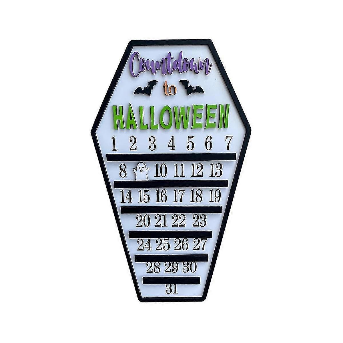 Halloween Calendar, 31 Days Happy Halloween Coffin Calendar Countdown Calendar With Cutting Three Decoration B
