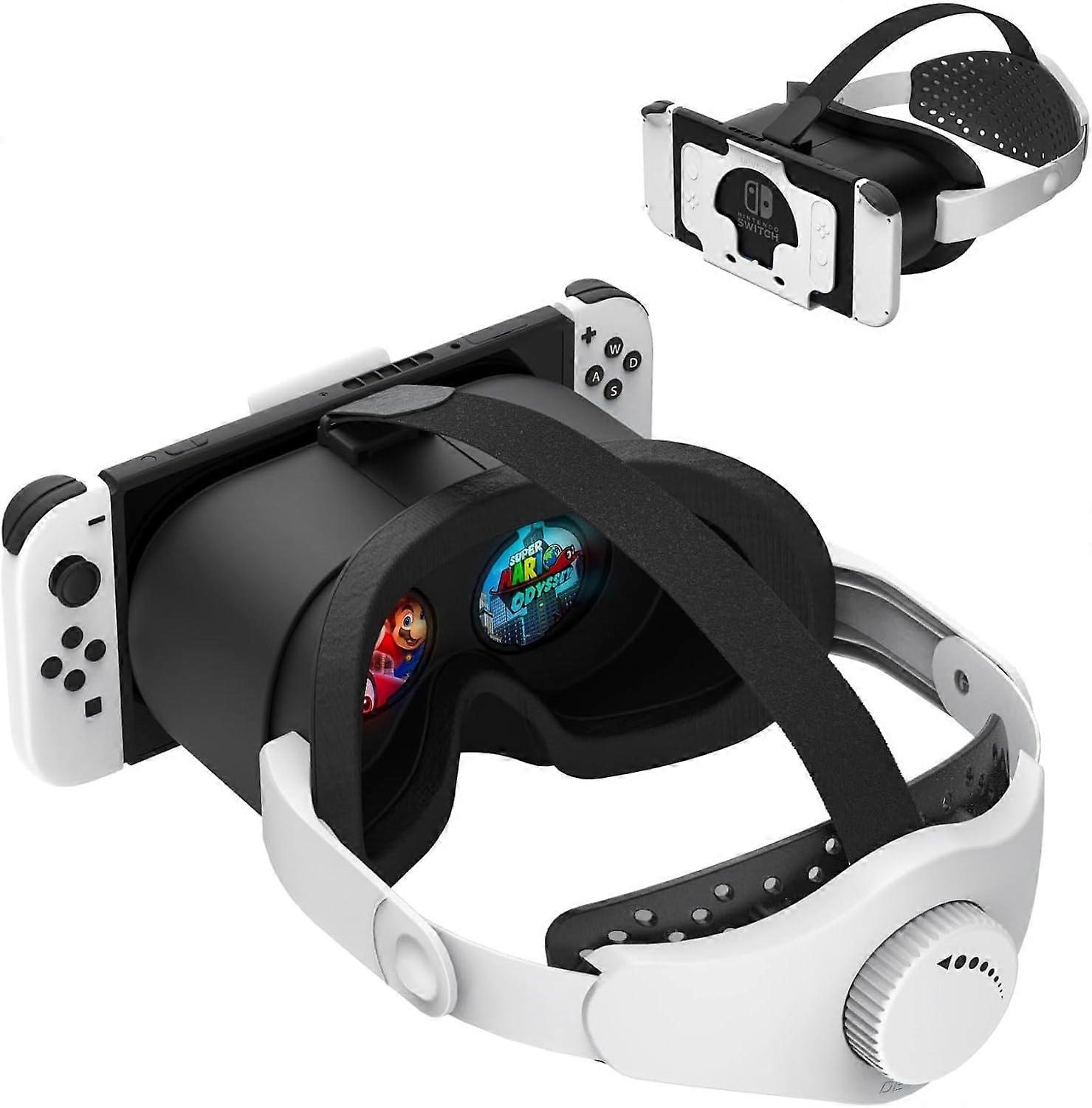VR Headset with Elite Strap for Switch & OLED, VR Glasses with Adjustable HD Lenses & Lightweight Headset Strap for Switch Labo VR