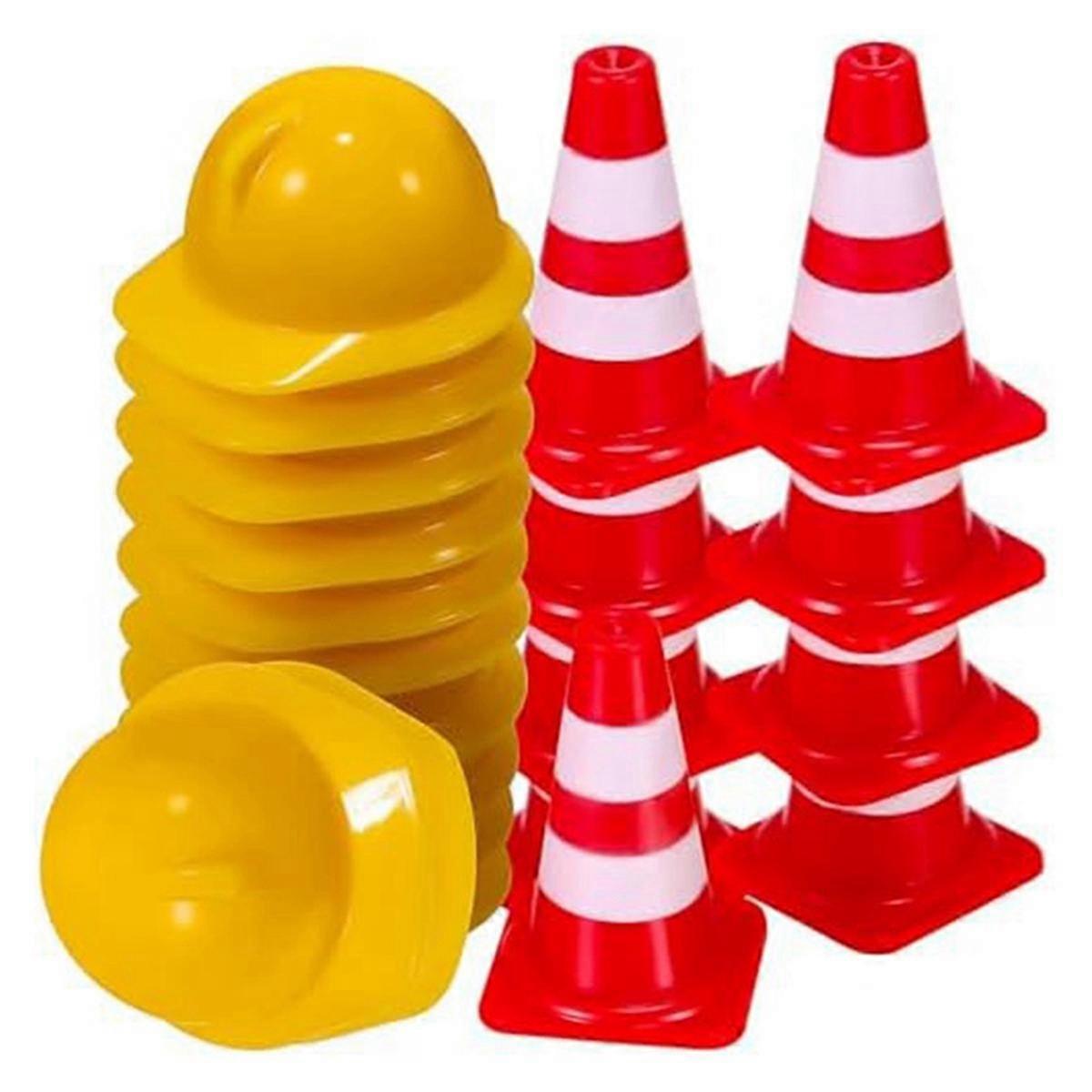 50Pcs Mini Traffic Cones with 50Pcs Mini Hard Hat, Mini Traffic Road Signs Construction Cones Party