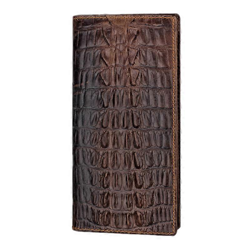 Unique Design Crocodile pattern Genuine Leather Men Long Wallet Cheap by