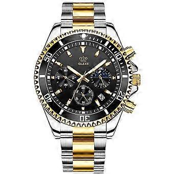 OLEVS Men's Watches Fashion Waterproof Quartz Wrist Watch Men Top Brand Luxury Stainless Steel Strap Sport Date Clock Male