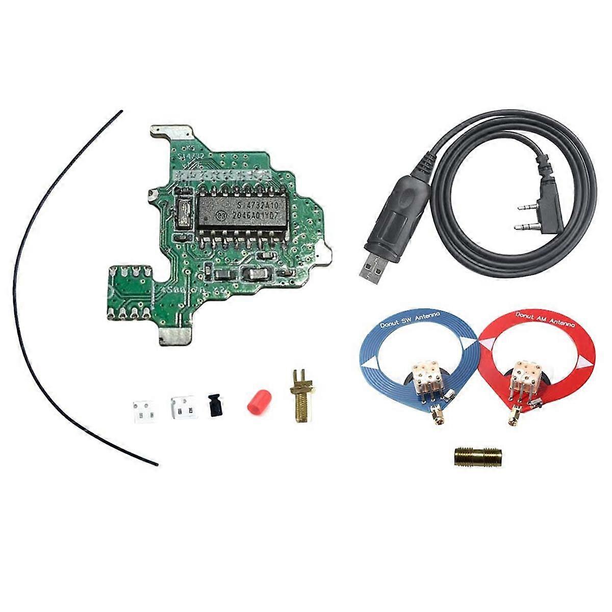SI4732 Modification Module+2xDonut Antenna+Programming Cable for UVK5/UVK6 ShortWave FM Dual Antenna Solution