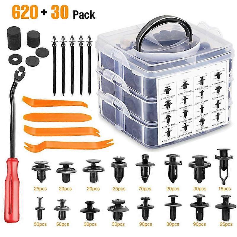 Mixed Size Car Plastic Retainer Clips Automobile Fender Push Pin Rivet Door Trim Panel Retainer Automobile BumperFasteners Tool