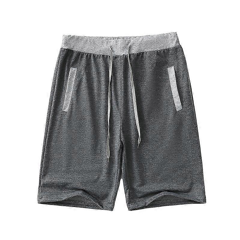 Mens Spliced Drawstring Beachwear Casual Loose Beach Shorts Holiday Pockets Straight Mini Trousers