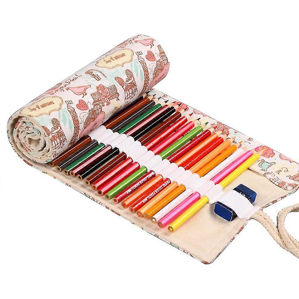 Canvas Roll Up Pencil Case Pencil Roll Multiuse Roll Up Pencil Case Pen Curtain