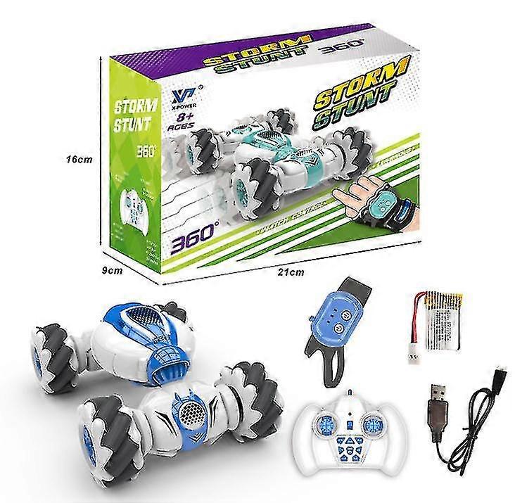 Rc Stunt Bil Fjernkontroll Klokke Gest Sensor Deformerbare Elektriske Leketøy Biler