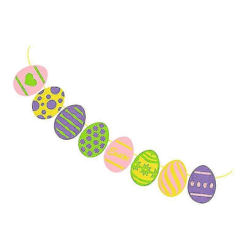 1 Set Easter Bunting Decor Home Background Flag Easter Party Hanging Decoration