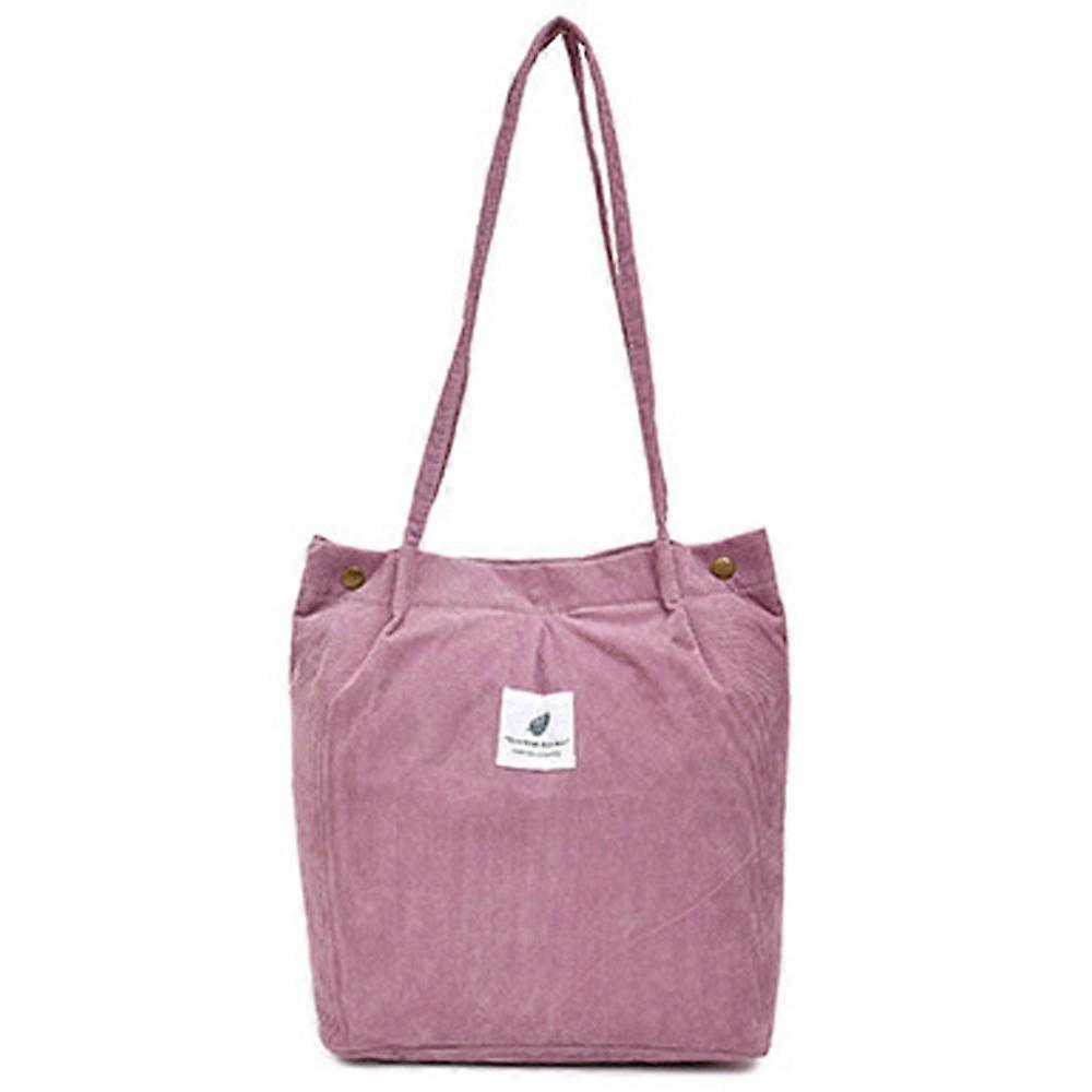 Women Corduroy Shoulder Bag Reusable Shopping Bags Casual Tote 2022 New Soft Female Handbag with Button Environmental Organizer