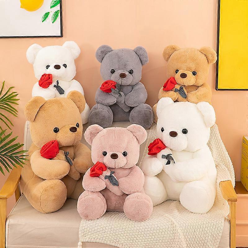 Halten Rose Teddybär Puppe Plüschtier Valentinstag Geschenk