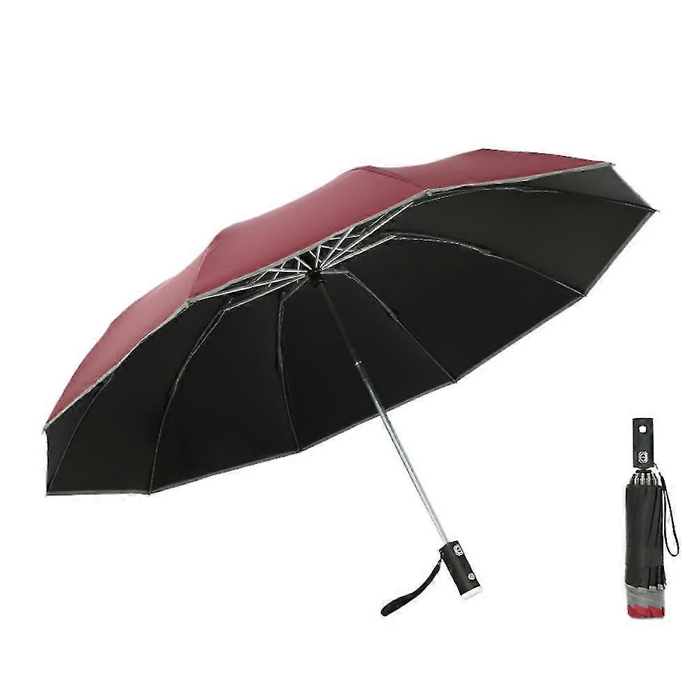 Travel Umbrella, Protected With Lightweight And Windproof Auto Open Compact For Summer Essential, Portable Rain Sun Protection(date Red)