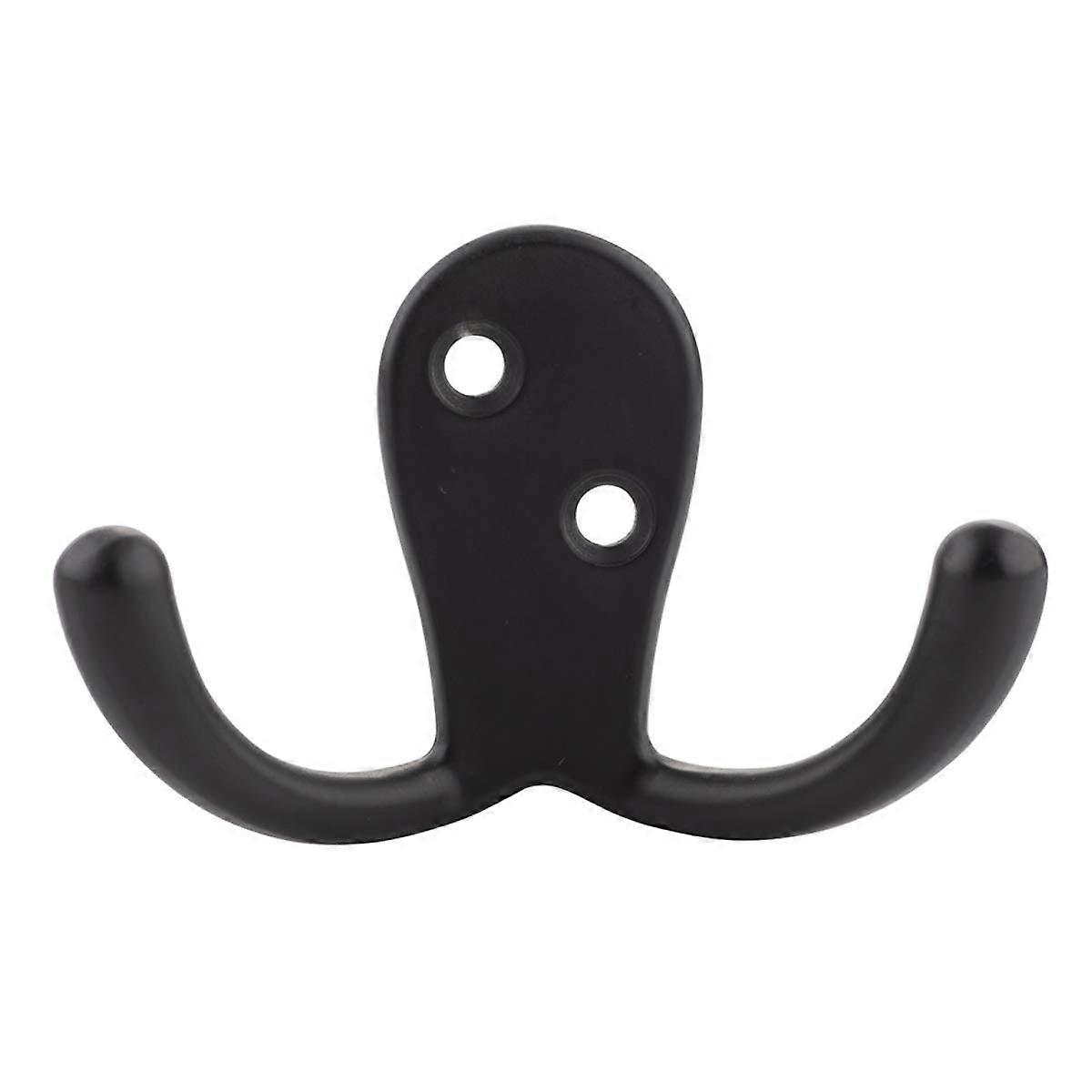 Curved coat hooks, matte black, 5-pack