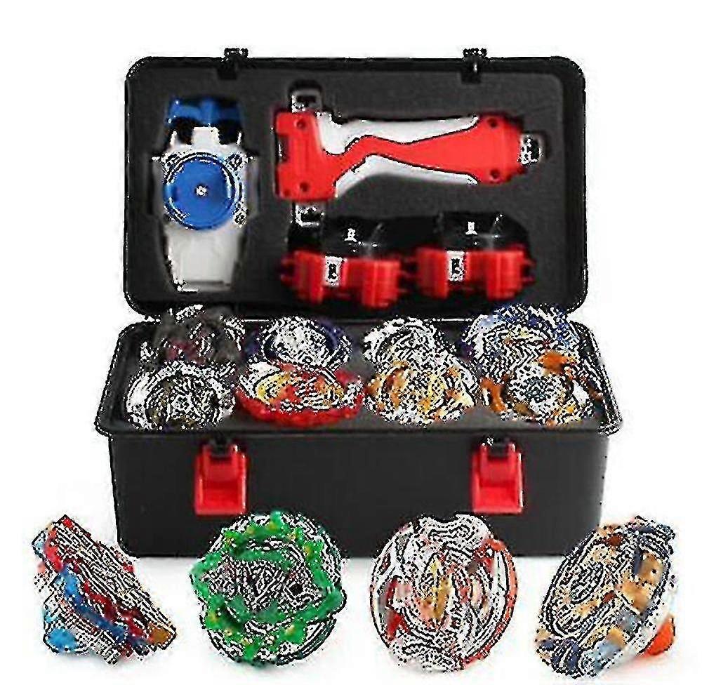 Compatible With 12x Beyblade Burst Spinning Tops Set Spinning With Grip Launcher + Foam Storage Case