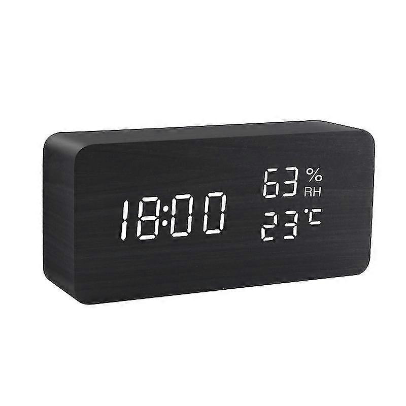 Alarm Clock Led Wooden Watch Table Voice Control Digital Wood Despertador Usb/aaa Powered Electronic Desktop Clocks