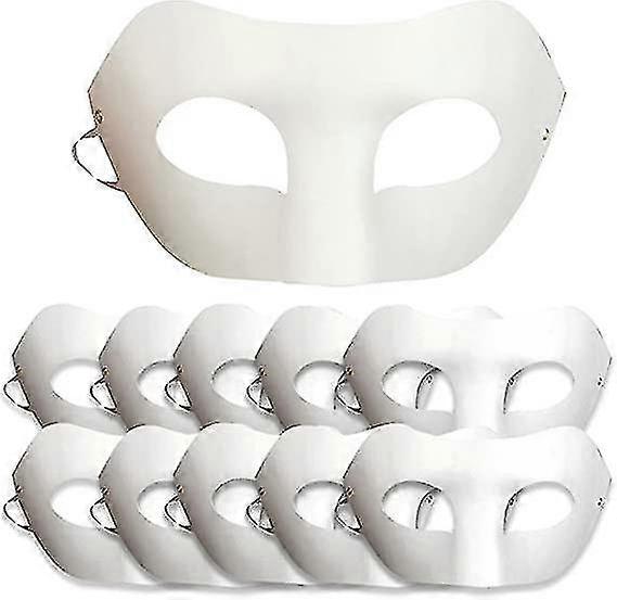10 Pcs Diy White Paper Masks Zorro Blank Mask, Hand Painted Mask For Personality Creative Design Dance Party, Masquerade, Cosplay Party