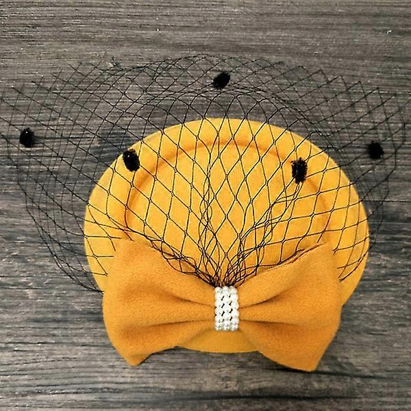 Sexy Elegant Dress Cap [Yellow]