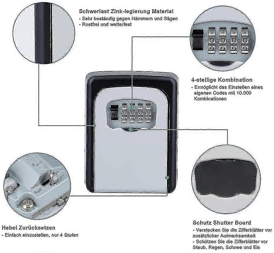 Key Safe With Numeric Code For Outside,With 4-Digit Number Combination