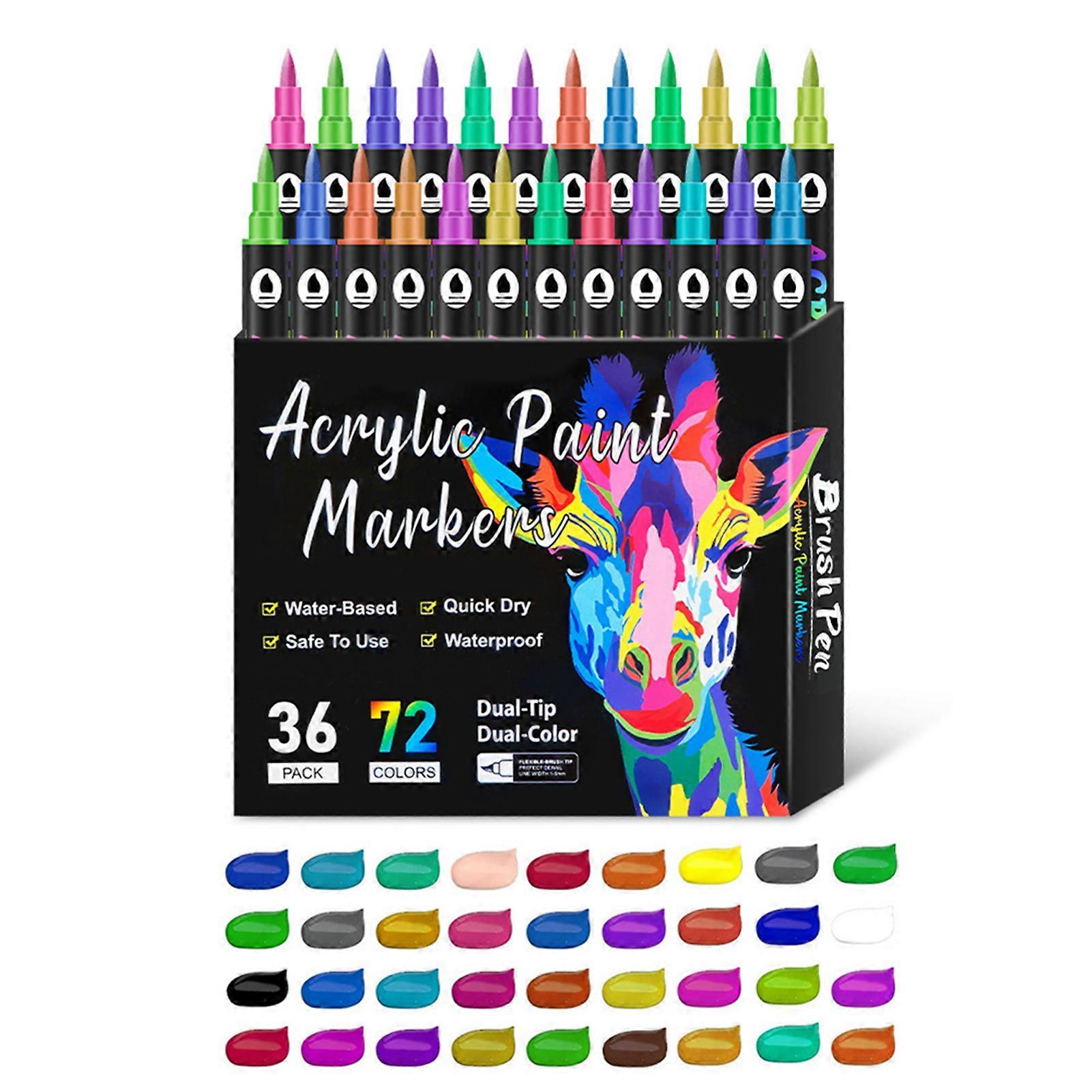 Acrylics Marker Pen Set Portable Lightweight Drawing Pen for Coloring Sketching